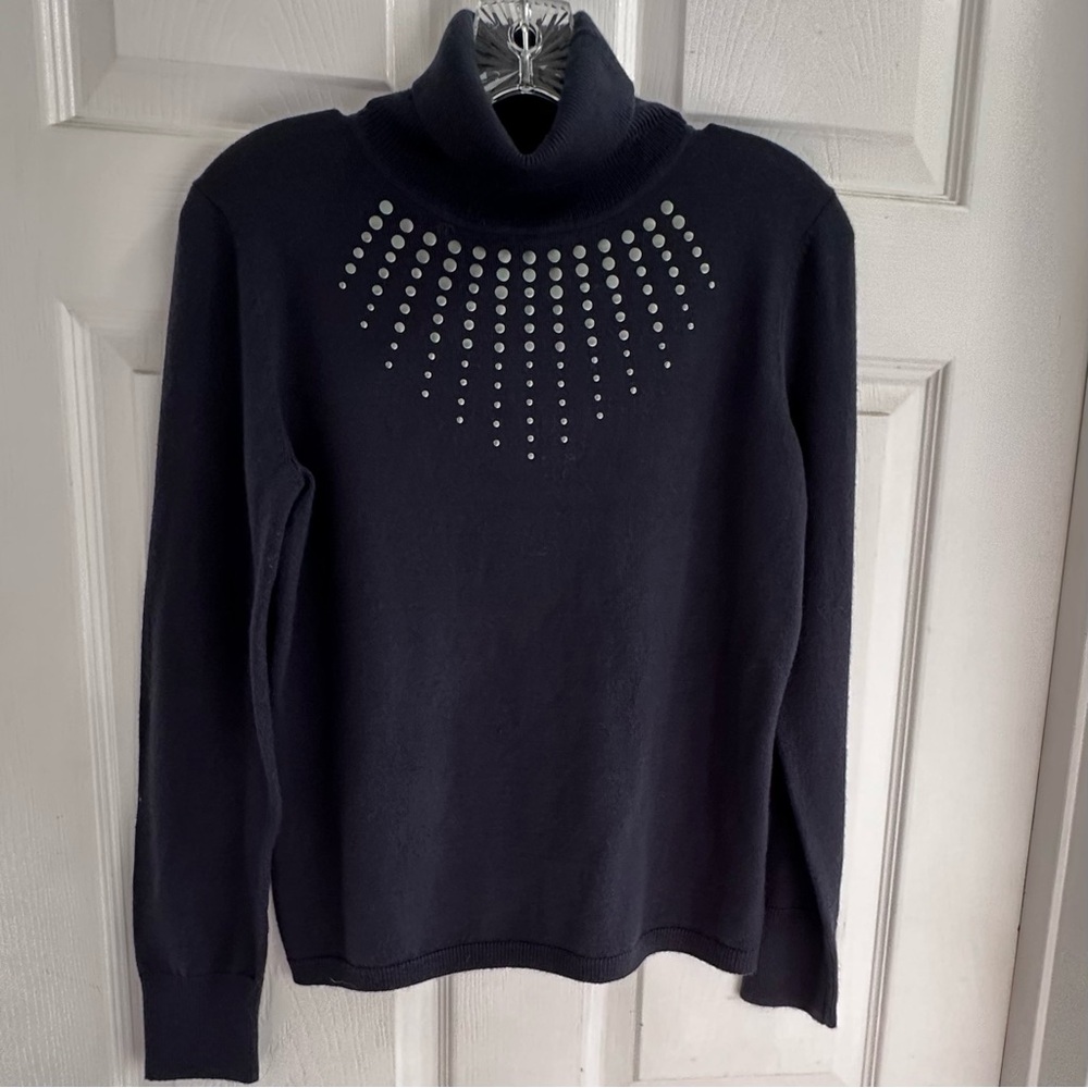 Ellen Tracy Navy Turtleneck Sweater with Stud accent’s - Bundle 2 for $ off